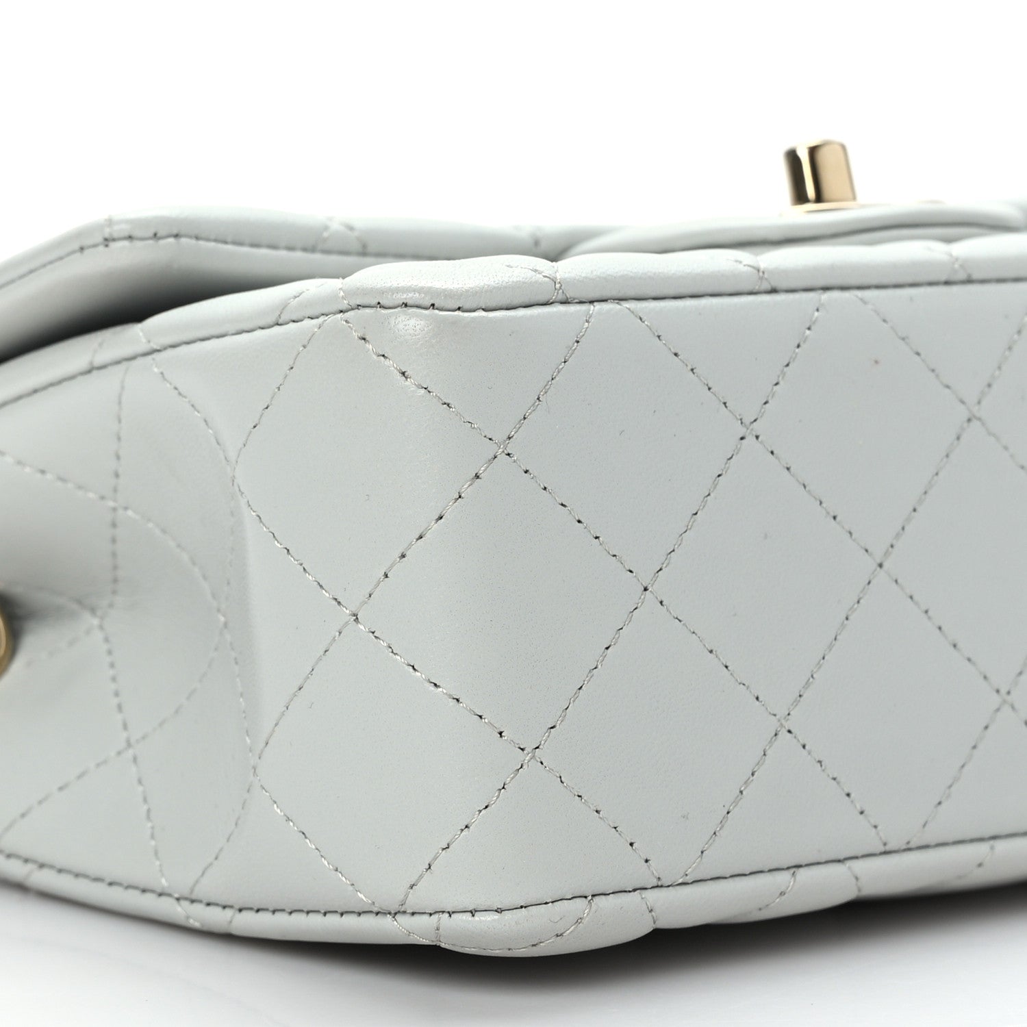 Chanel Lambskin Quilted Mini Rectangular Flap Grey 8 of 9