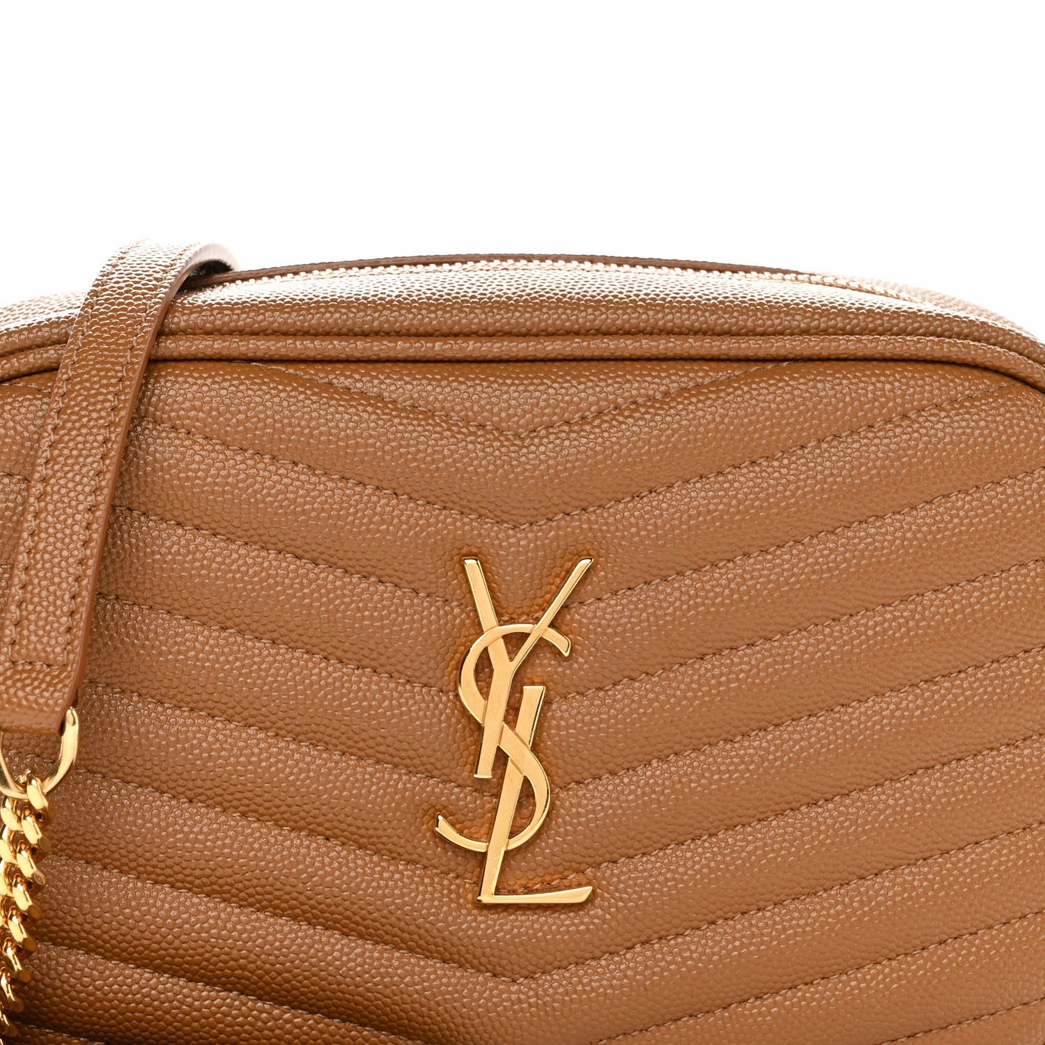 Saint Laurent Grain De Poudre Matelasse Monogram Mini Lou Camera Bag Dark Natural 8 of 9