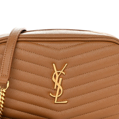 Saint Laurent Grain De Poudre Matelasse Monogram Mini Lou Camera Bag Dark Natural 8 of 9