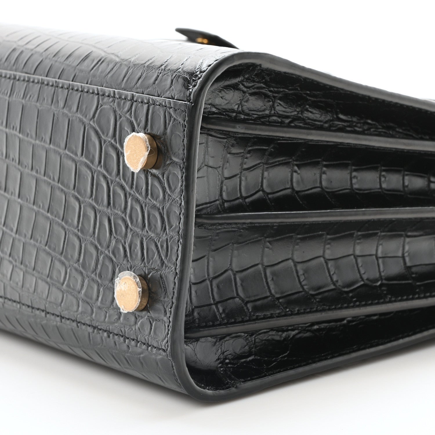 Saint Laurent Calfskin Crocodile Embossed Baby Sac De Jour Black 10 of 10