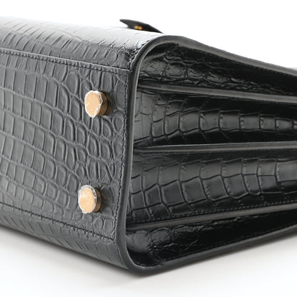 Saint Laurent Calfskin Crocodile Embossed Baby Sac De Jour Black 10 of 10