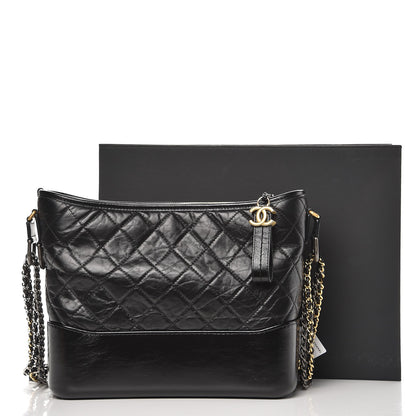 Chanel Aged Calfskin Quilted Medium Gabrielle Hobo Black 8 of 8