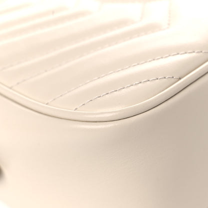 Gucci Calfskin Matelasse Small GG Marmont Chain Shoulder Bag White 12 of 15
