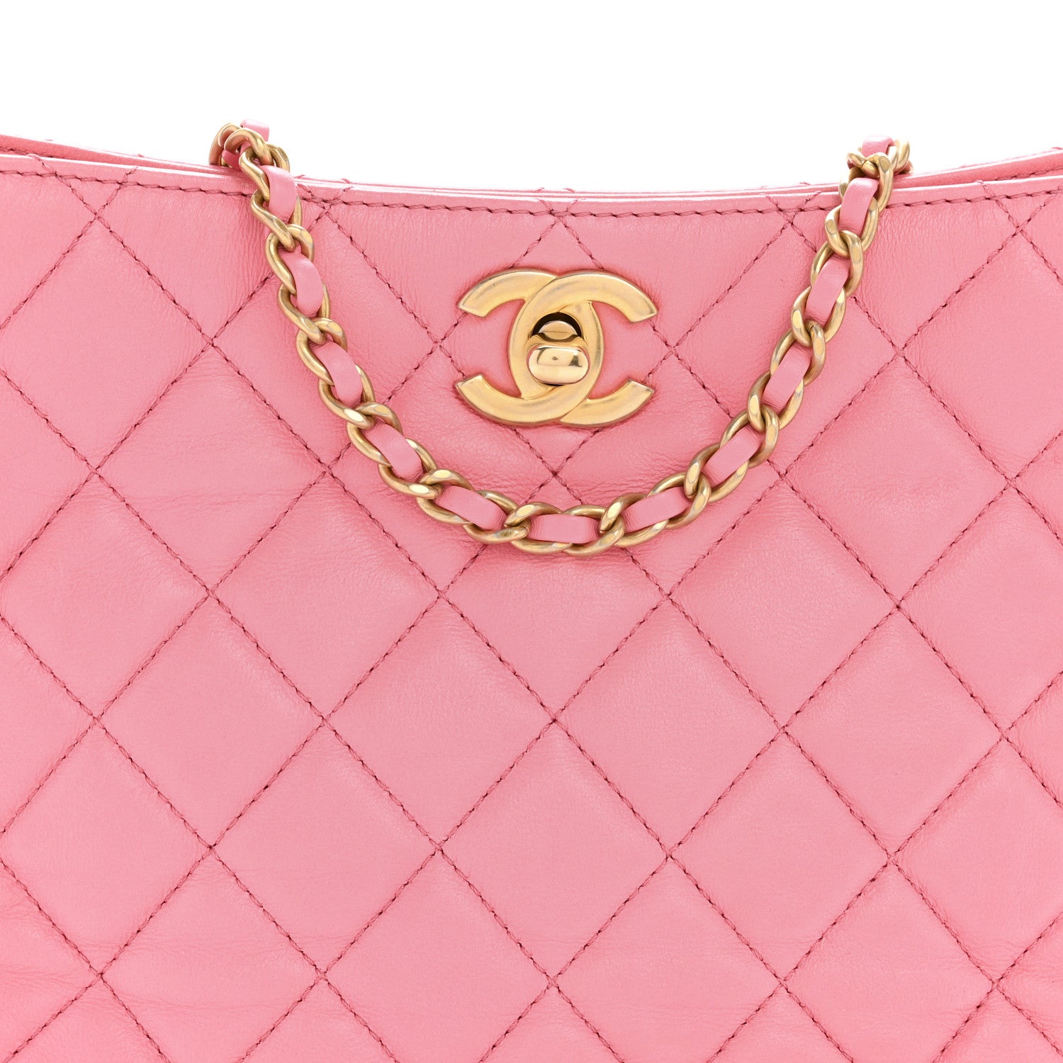 Chanel Lambskin Quilted Small Pearl Crush Hobo Pink 8 of 13