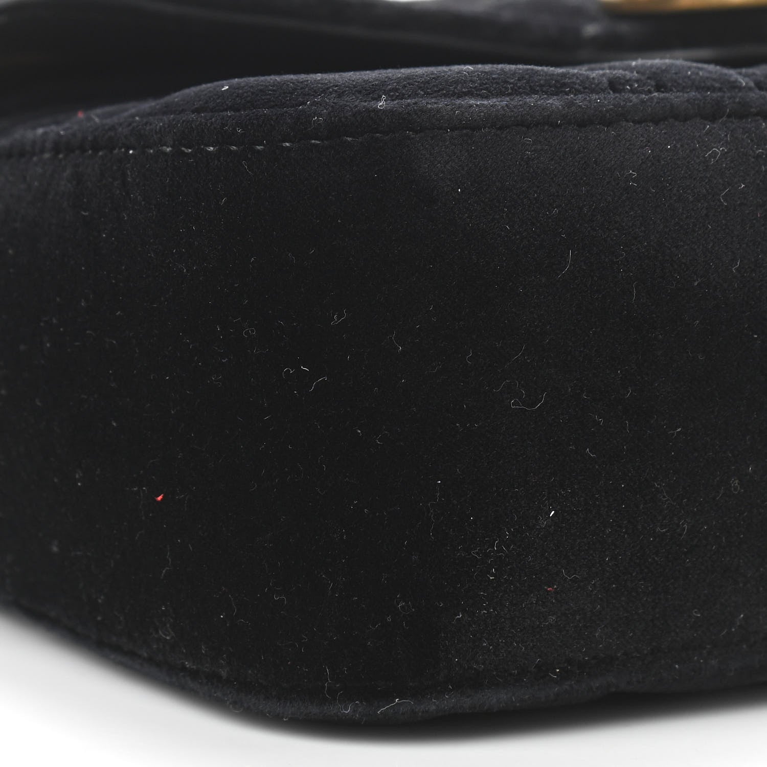 Gucci Velvet Matelasse Mini GG Marmont Shoulder Bag Black 9 of 10