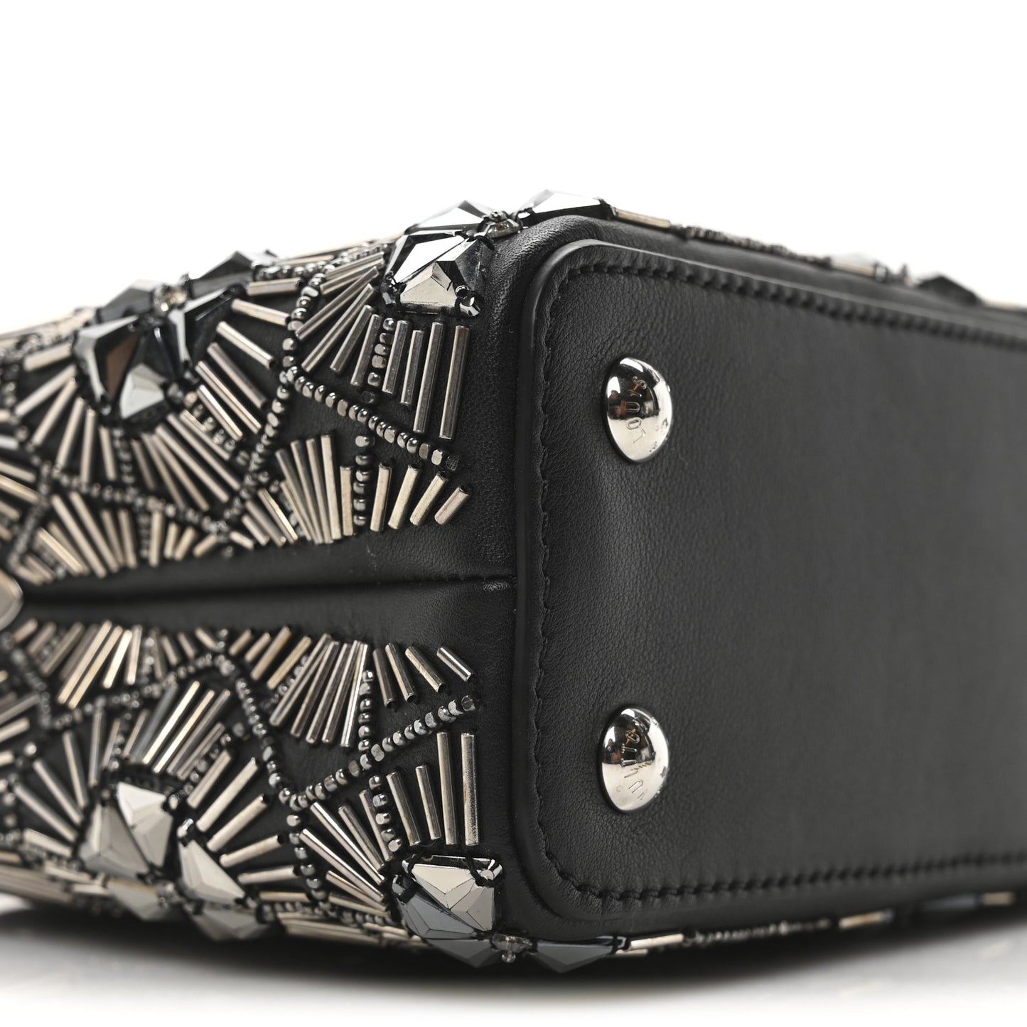 Calfskin Galaxi Sequin Mini Capucines Black