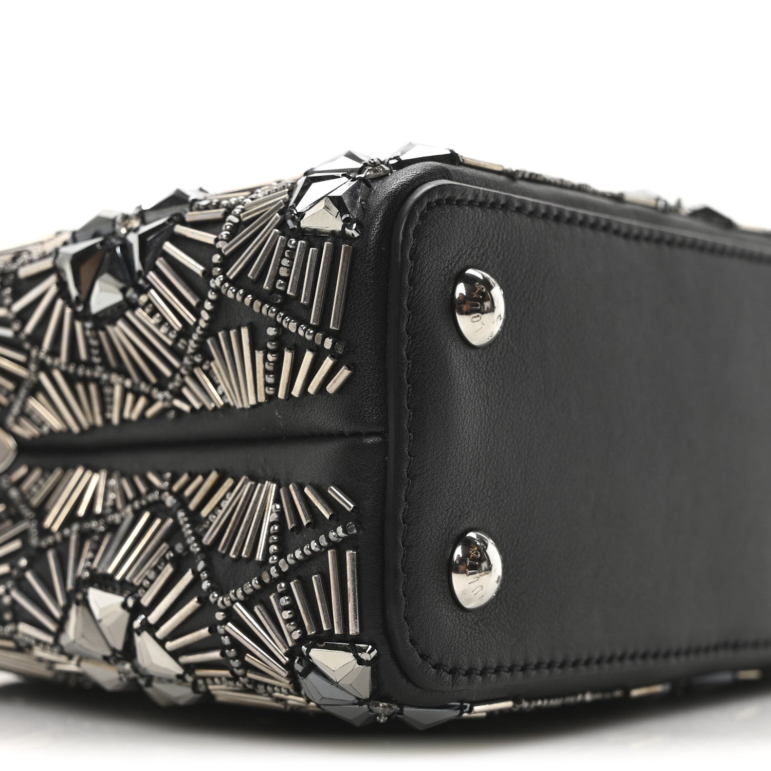 Louis Vuitton Calfskin Galaxi Sequin Mini Capucines Black 7 of 8