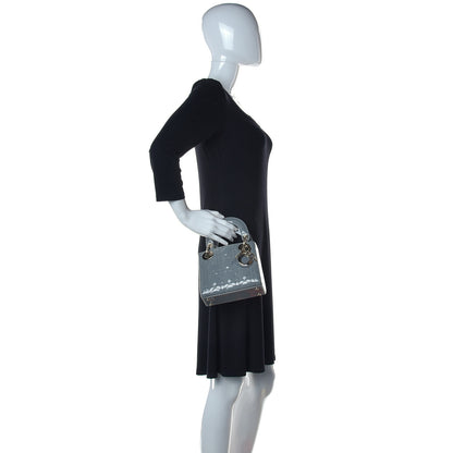 Christian Dior Patent Cannage Mini Lady Dior Grey Stone 2 of 9
