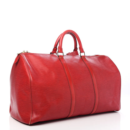 Louis Vuitton Epi Keepall 50 Castillan Red 2 of 15