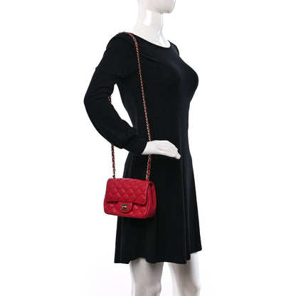 Chanel Lambskin Quilted Mini Square Flap Red 2 of 9