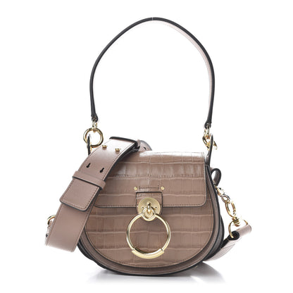 Chloe Calfskin Crocodile Embossed Small Tess Bag Woodrose 1 of 9