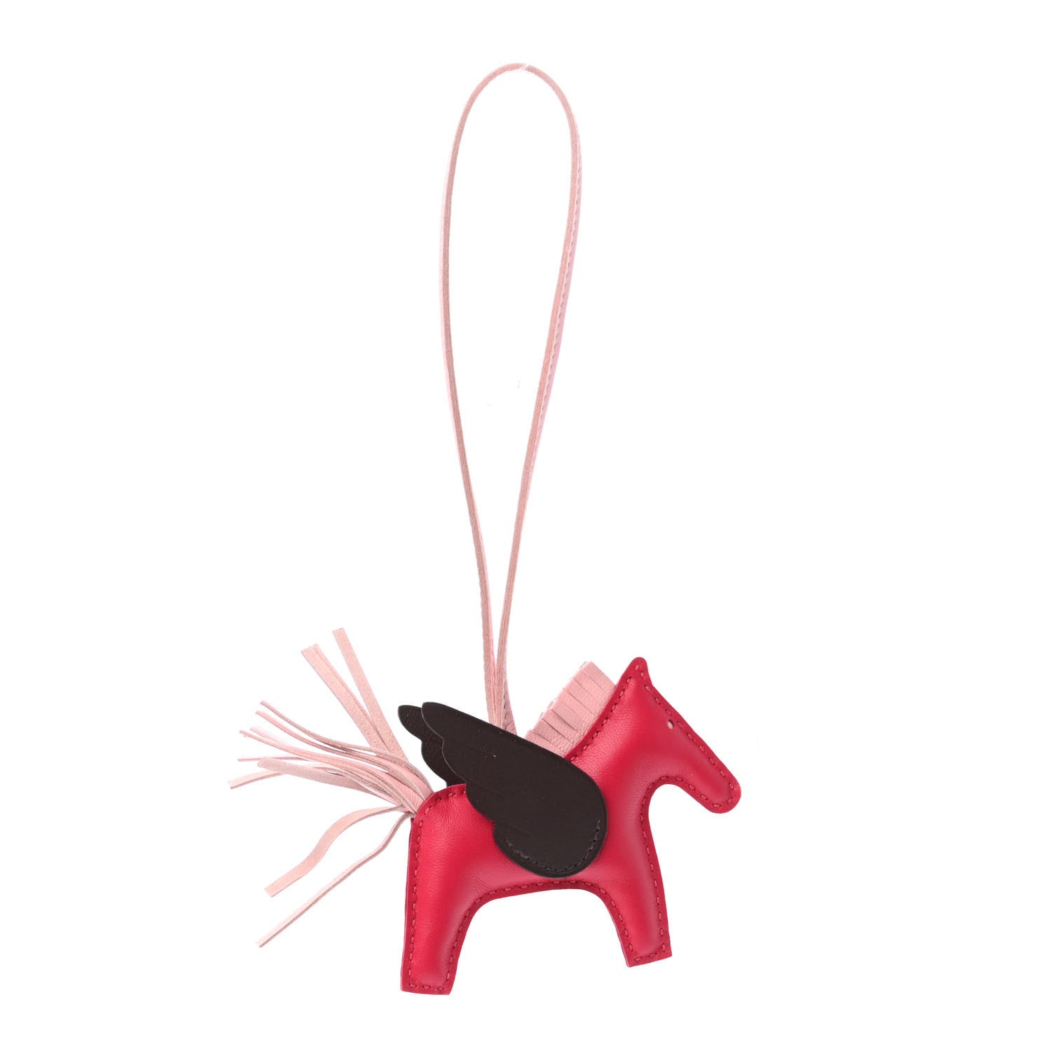 Hermes Milo Lambskin Grigri Rodeo Pegase Horse Bag Charm PM Framboise Rose Sakura Rouge Sellier 1 of 4