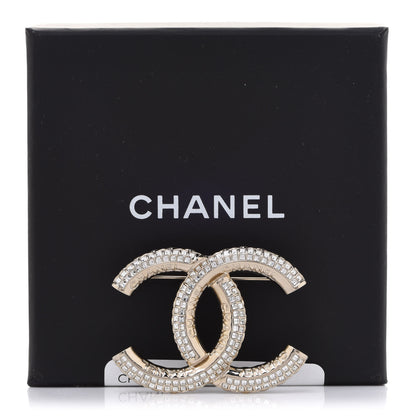 Chanel Metal Crystal Baguette CC Brooch Gold 5 of 5