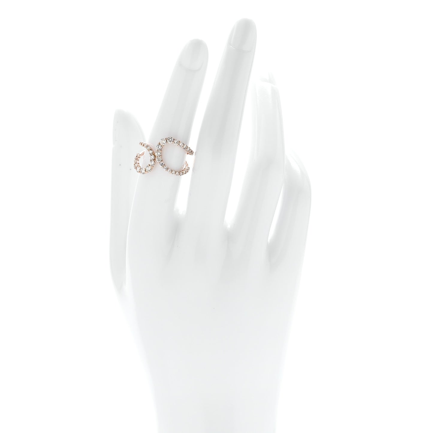 18K Rose Gold Diamond 1.00ctw Double Loop Ring 52 6