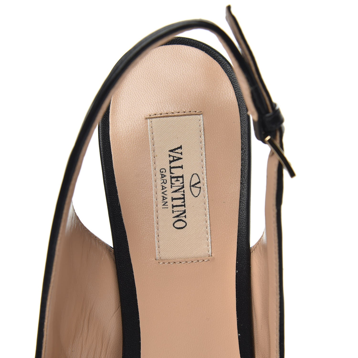 Valentino Garavani Nappa Quilted Rockstud Spike Slingback Low Heel Pumps 39.5 Black 6 of 9