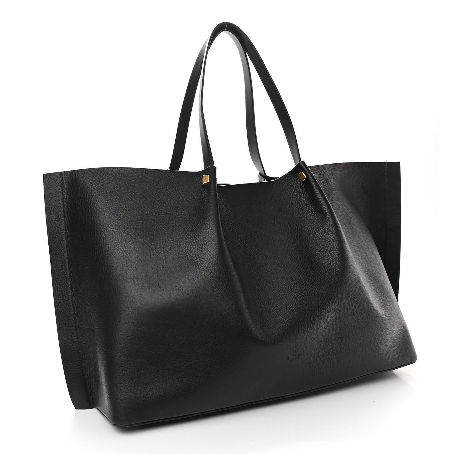 Grainy Calfskin Large VLogo Escape Shopper Black