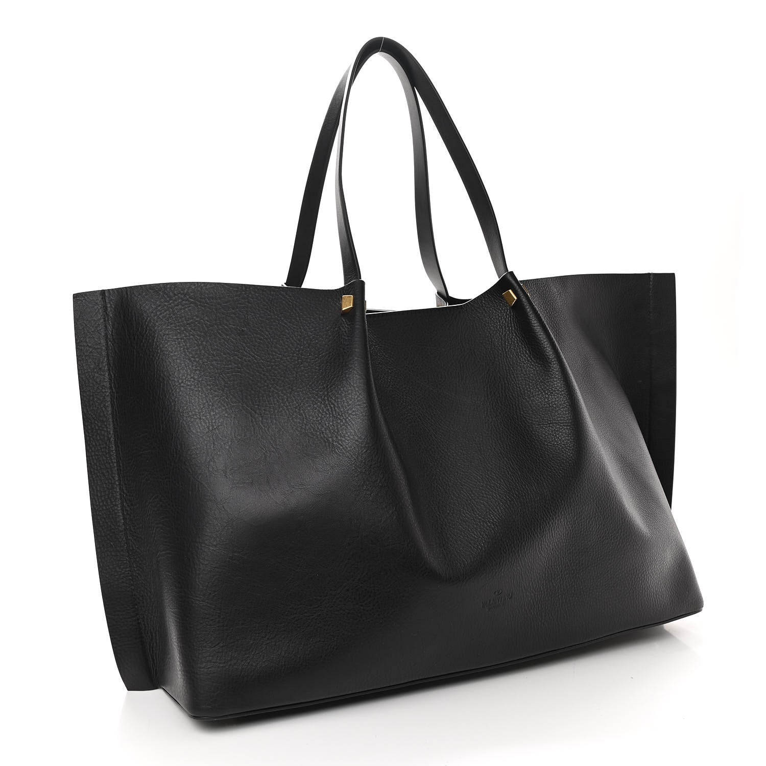 Valentino Garavani Grainy Calfskin Large VLogo Escape Shopper Black 4 of 10