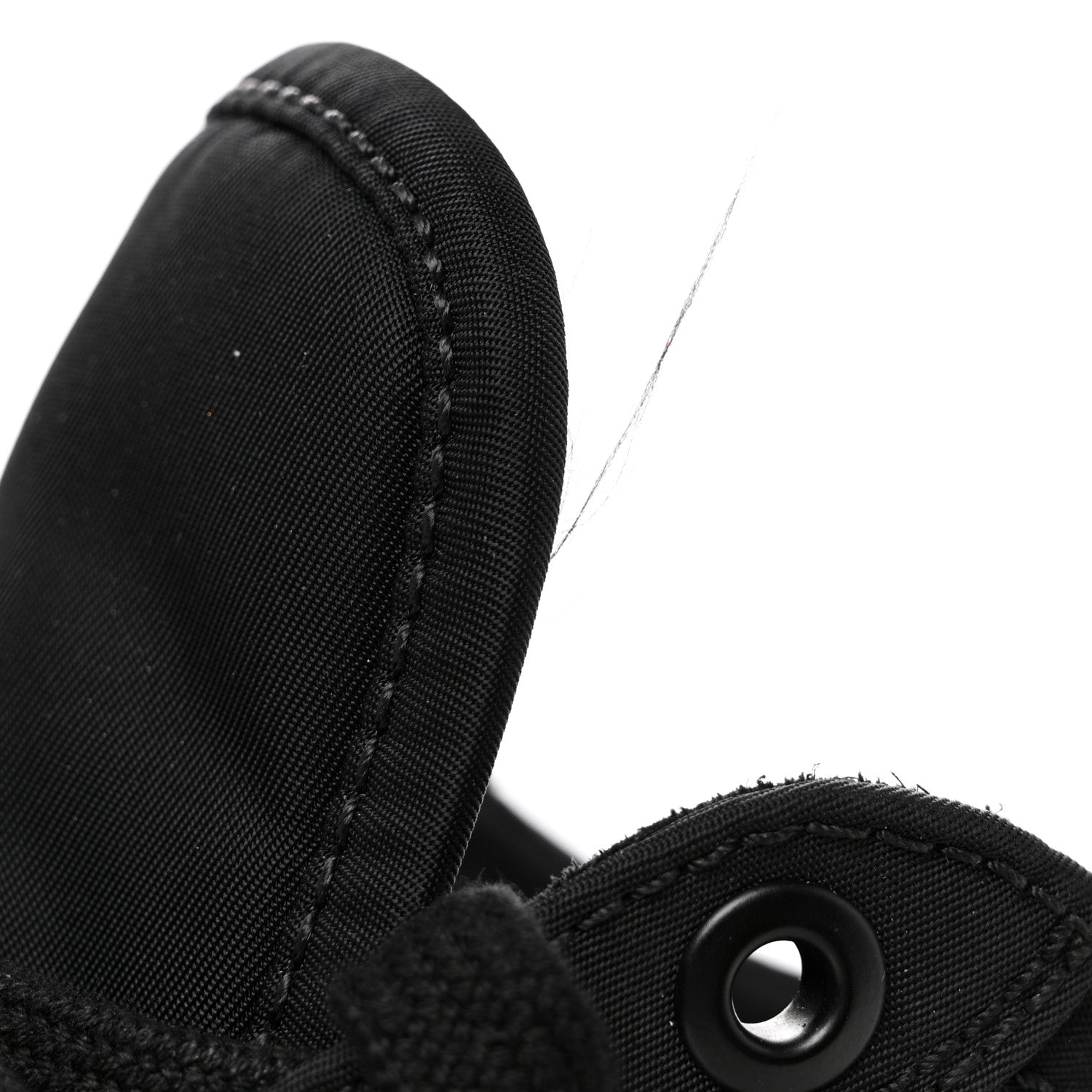 Prada Nylon Gabardine Triangle Logo Platform Sneakers 39 Black 11 of 14