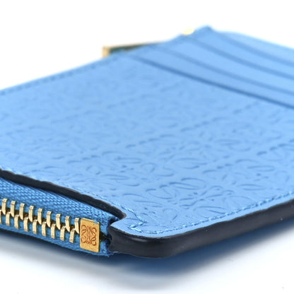 Loewe Calfskin Embossed Repeat Coin Card Holder Cyan 10 of 12