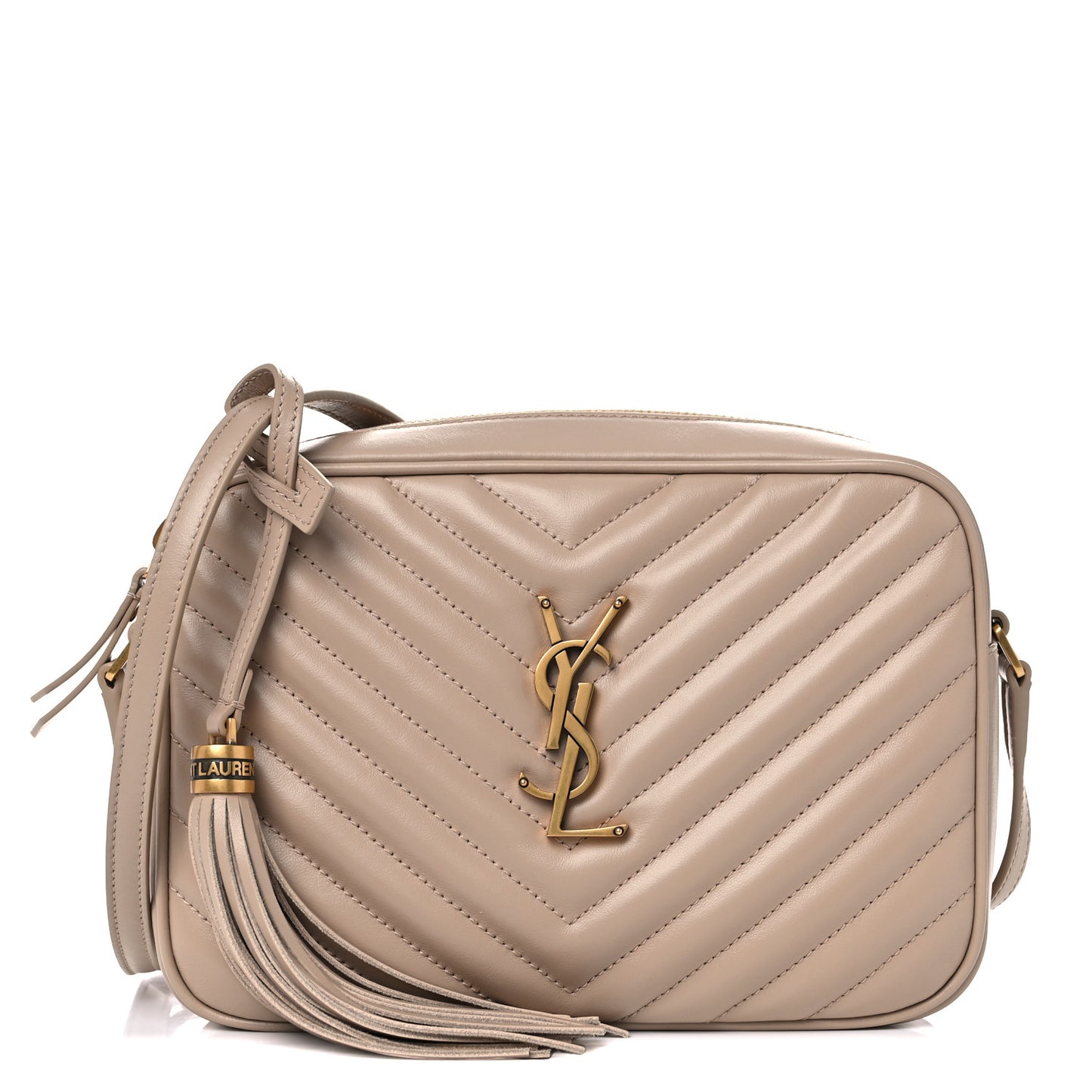 Calfskin Matelasse Monogram Lou Camera Bag Dark Beige