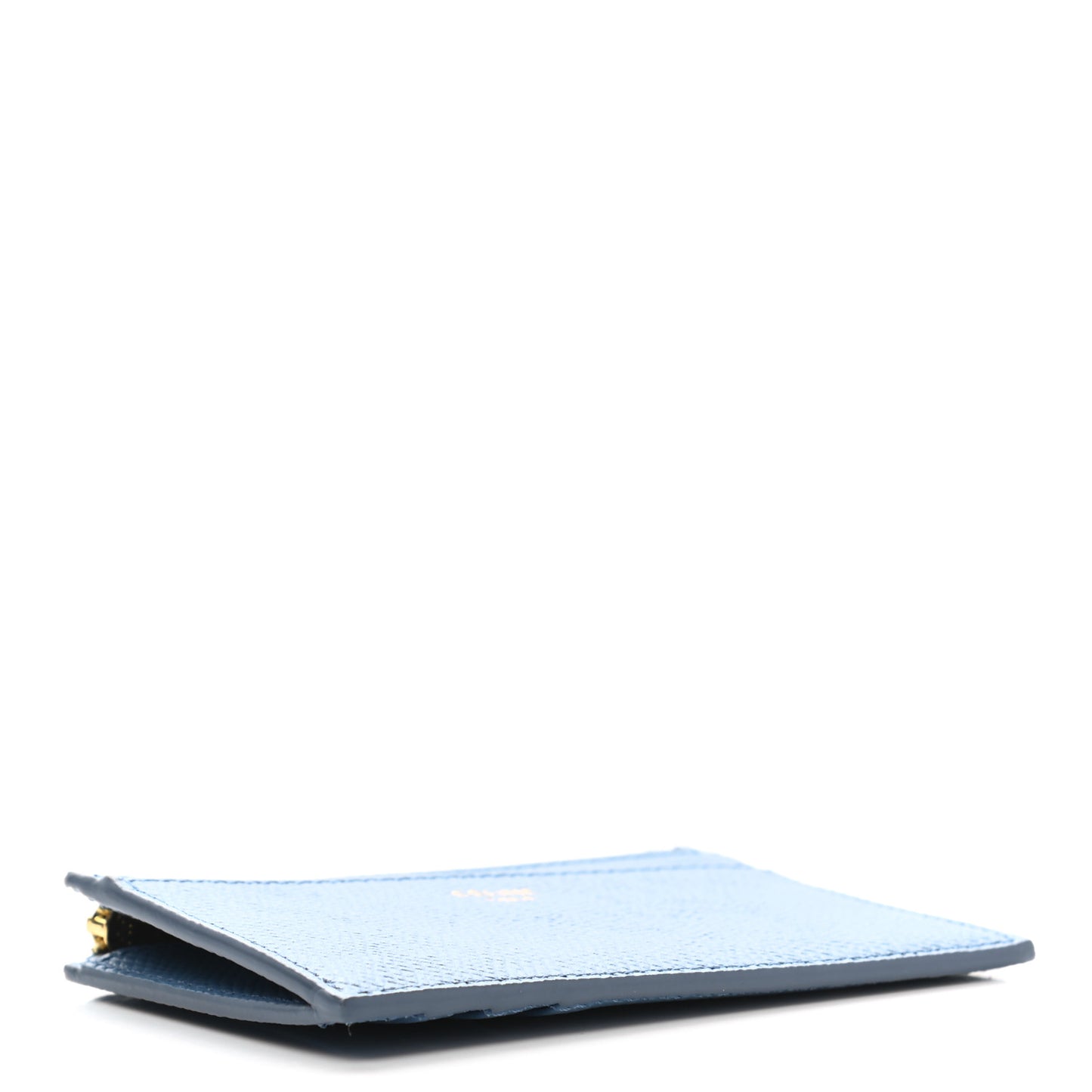 Grained Calfskin Zipped Card Holder Azure