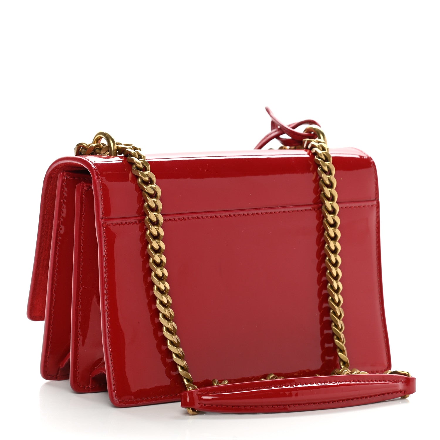 Saint Laurent Patent Small Monogram Sunset Red 3 of 13