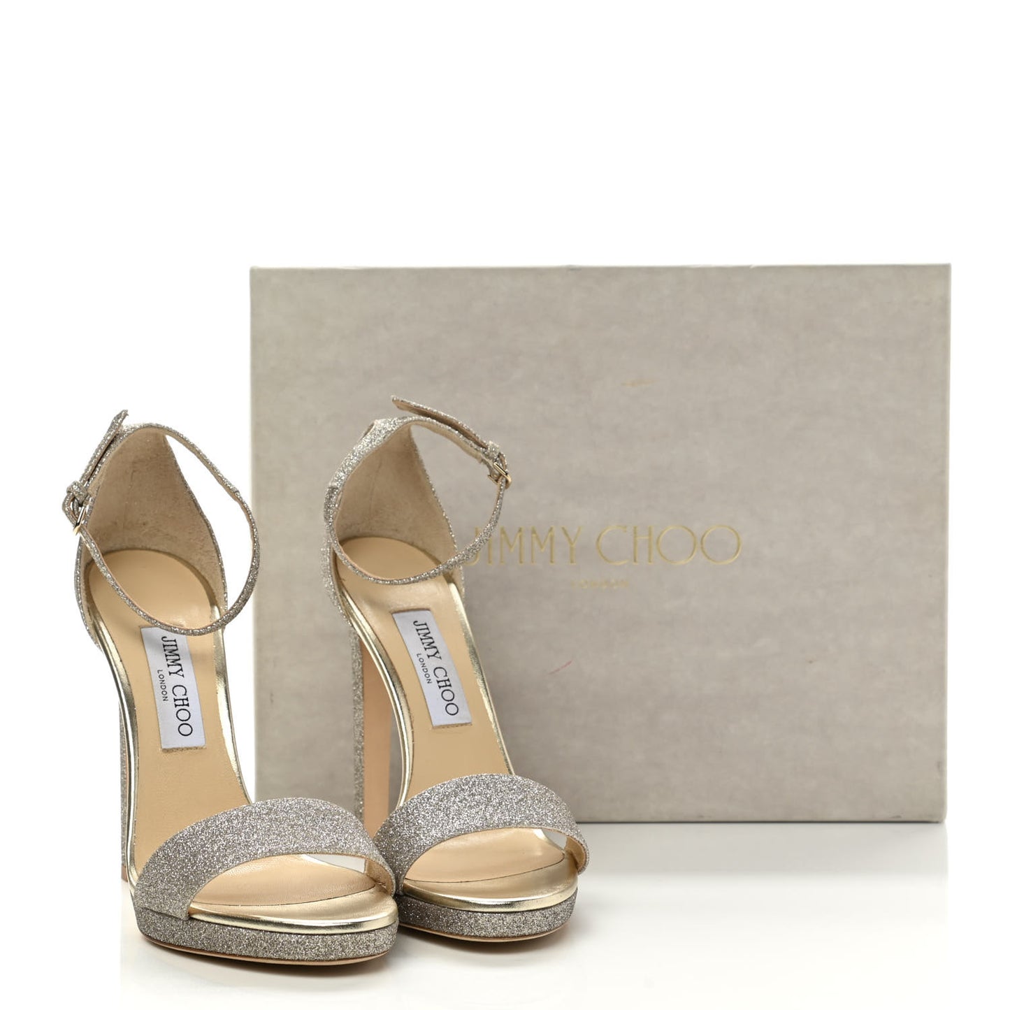 Dusty Glitter Misty 120 Sandals 39 Platinum Ice