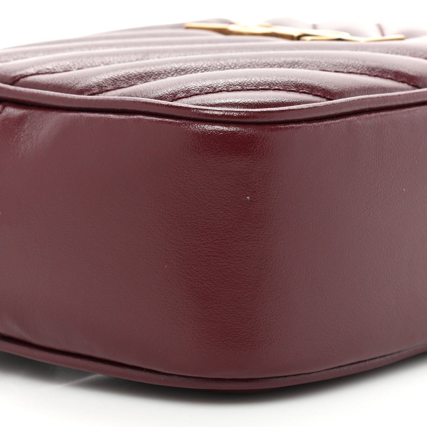 Calfskin Matelasse Monogram Lou Belt Bag Dark Legion Red