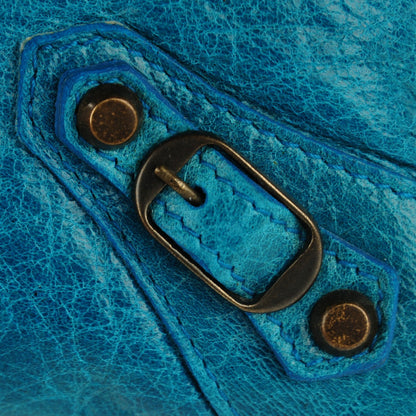 Balenciaga Chevre Classic Hardware M Porte-Monnaie Coin Purse Turquoise 7 of 9