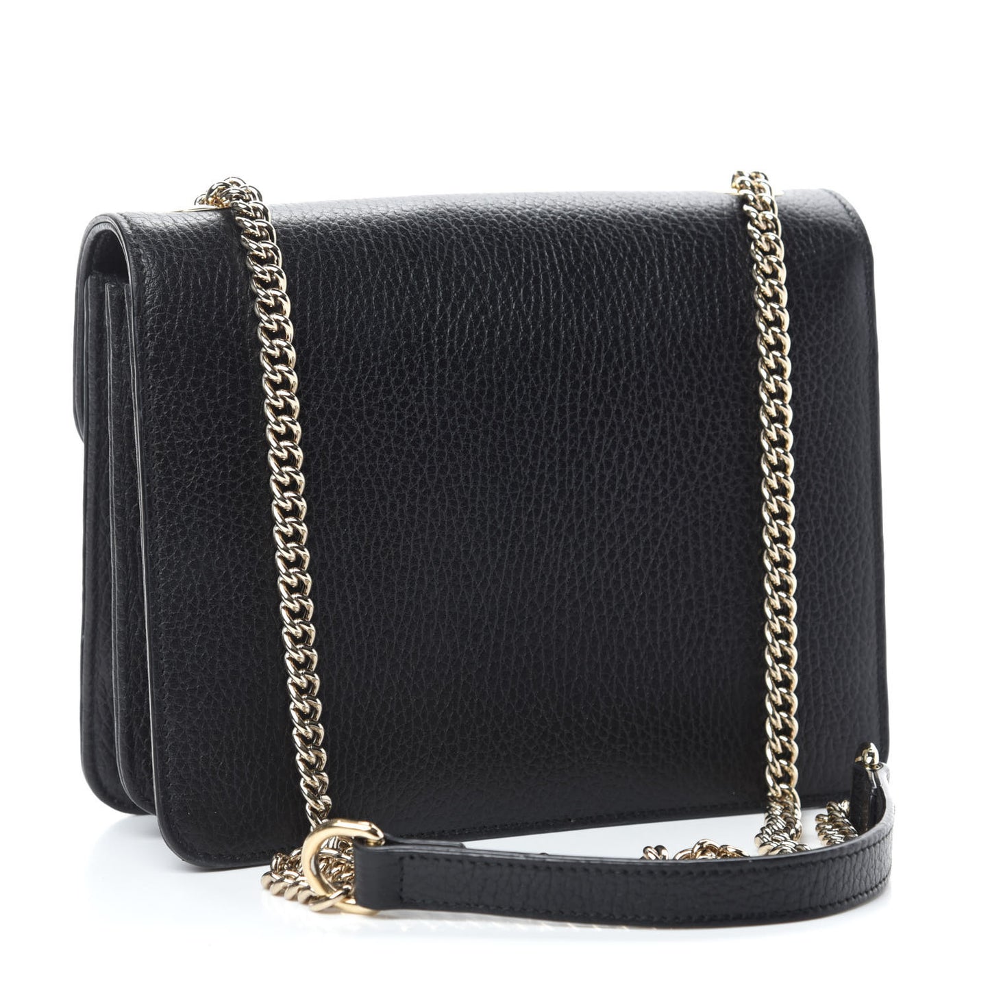 Dollar Calfskin Small Interlocking G Shoulder Bag Black