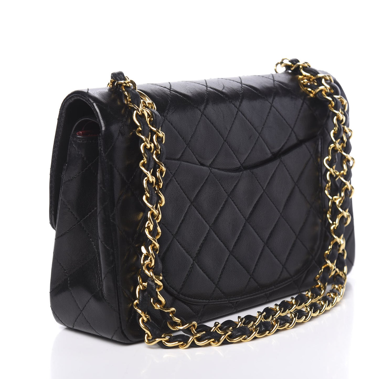 Lambskin Quilted Small Double Flap Black