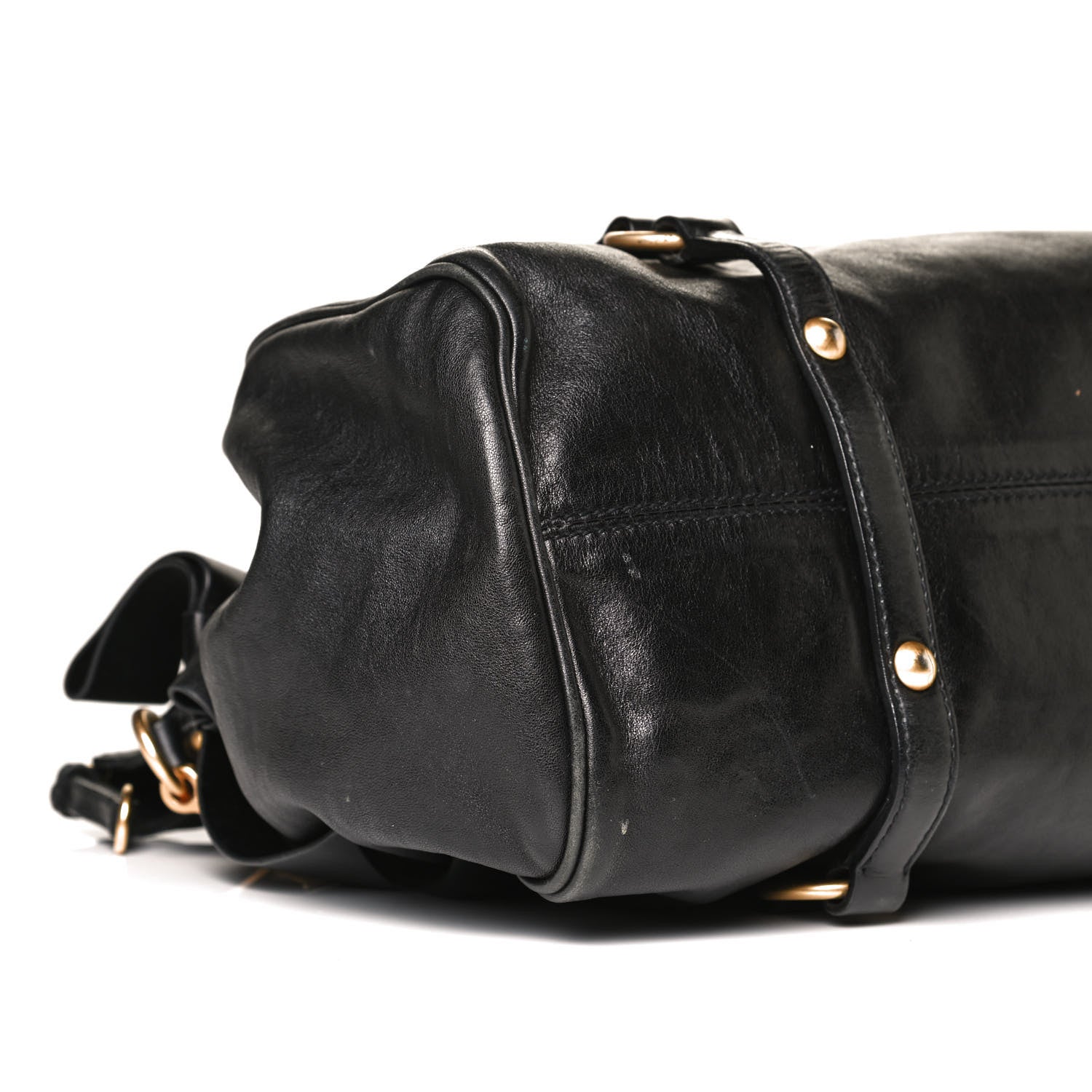 Miu Miu Vitello Lux Bow Tote Black 7 of 13
