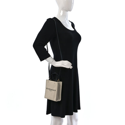 Givenchy Canvas Mini Bond Shopper Tote Beige Black 2 of 10