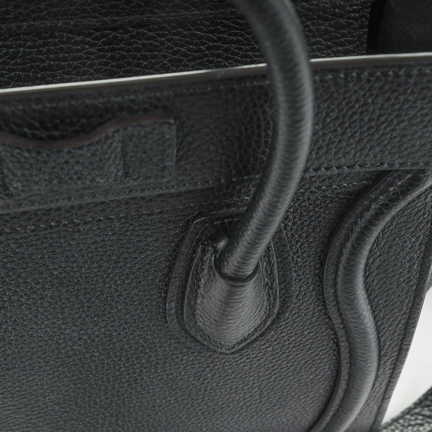 Drummed Calfskin Nano Luggage Black