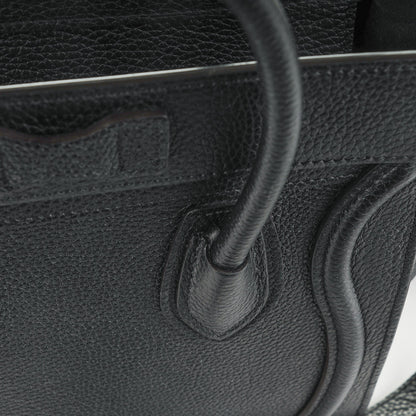 Celine Drummed Calfskin Nano Luggage Black 10 of 12