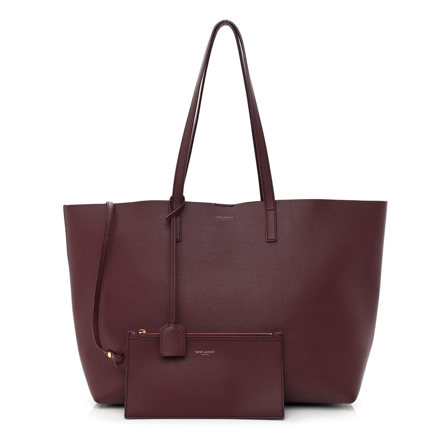 Saint Laurent Calfskin Large Shopping Tote Deep Carmin 1 of 17
