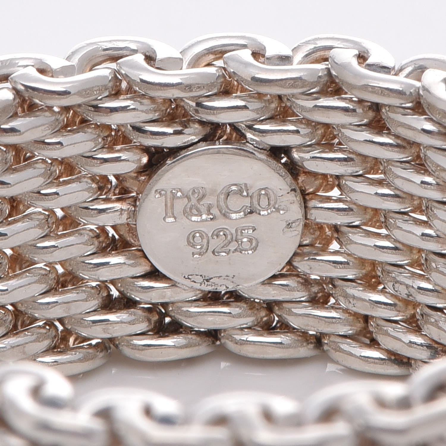 Tiffany Sterling Silver Somerset Mesh Ring 60 9 4 of 4