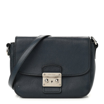 Miu Miu Vitello Phenix Madras Shoulder Bag Oltremare 1 of 24