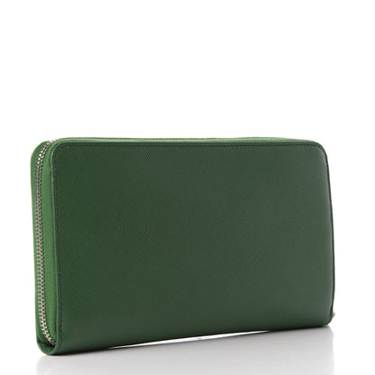 Prada Saffiano Large Zip Around Travel Wallet Biliardo 3 of 8