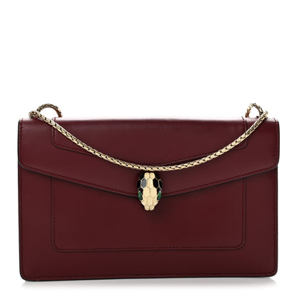 Bulgari Calfskin Serpenti Forever Shoulder Bag Bordeaux 1 of 13
