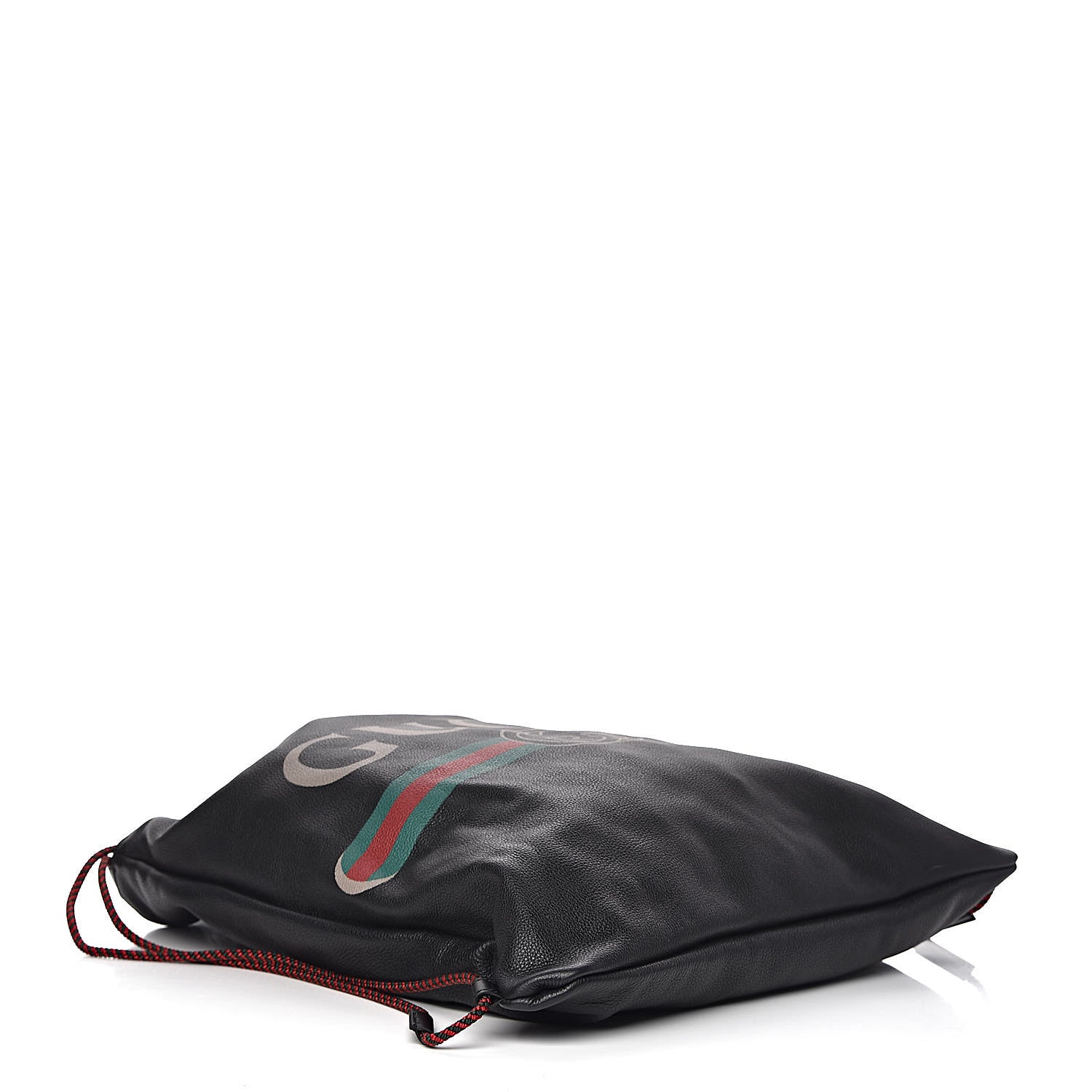 Gucci Calfskin Logo Drawstring Backpack Black 5 of 12