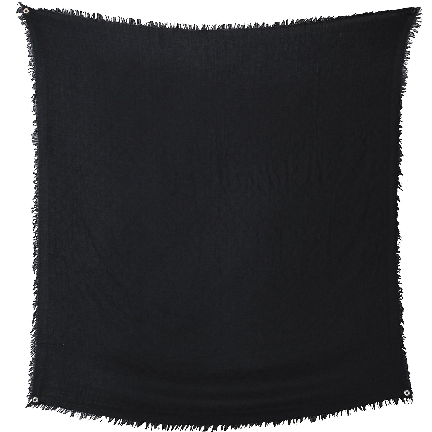 Silk Wool Monogram Shawl Black