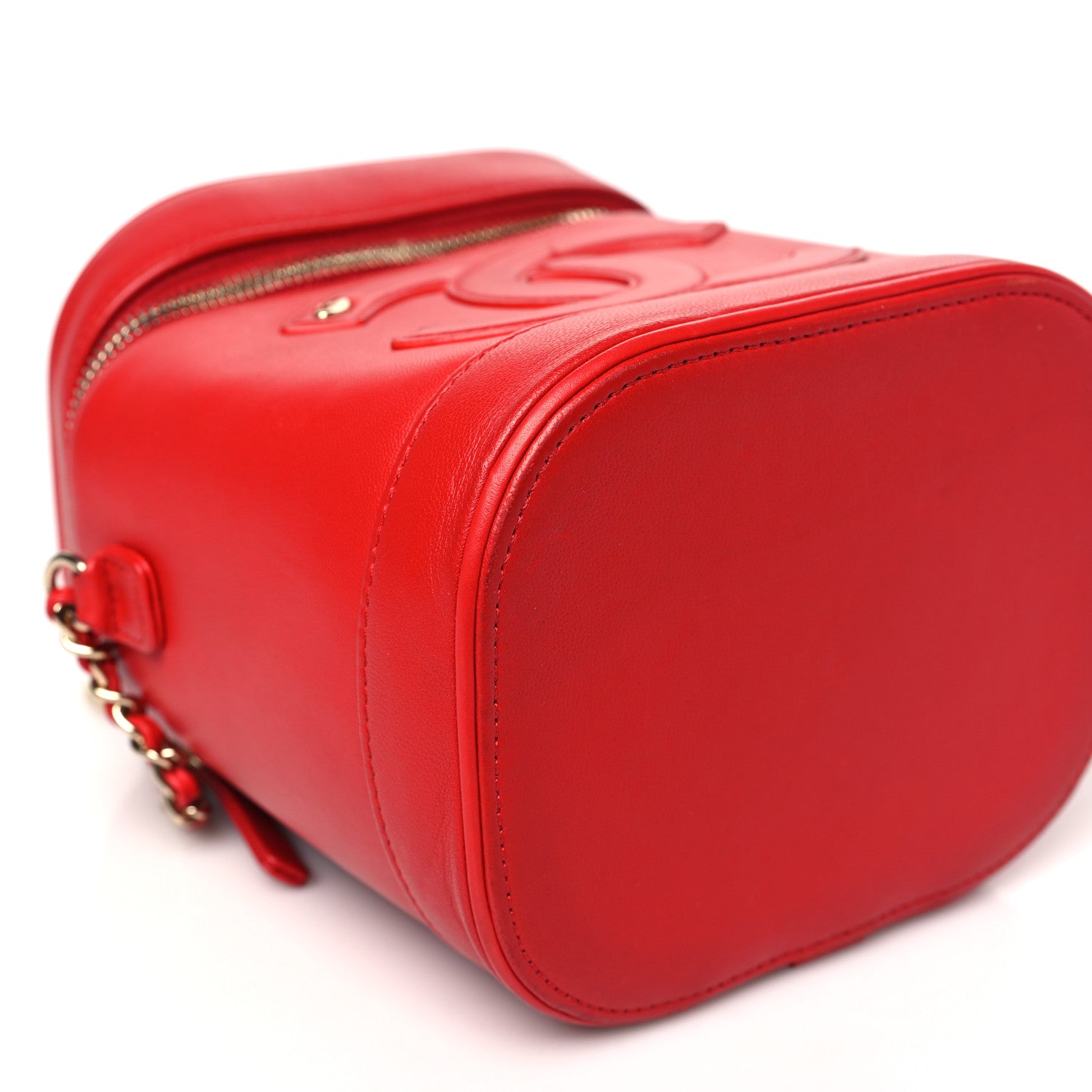 Chanel Lambskin Timeless Vanity Cosmetic Case Red 9 of 13