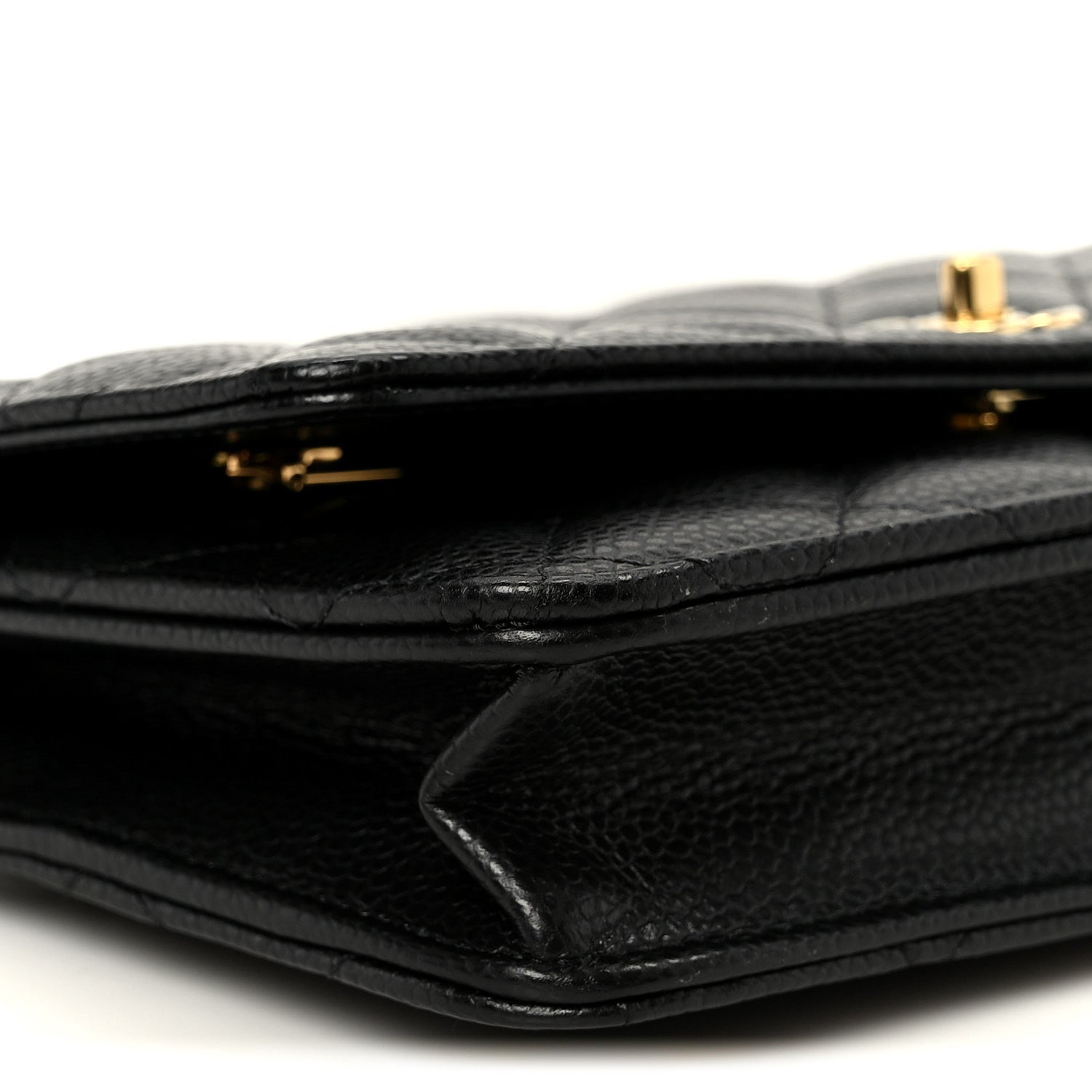 Chanel Caviar Quilted CC Turnlock Wallet On Chain WOC Black 10 of 12