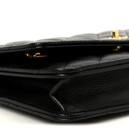 Chanel Caviar Quilted CC Turnlock Wallet On Chain WOC Black 10 of 12
