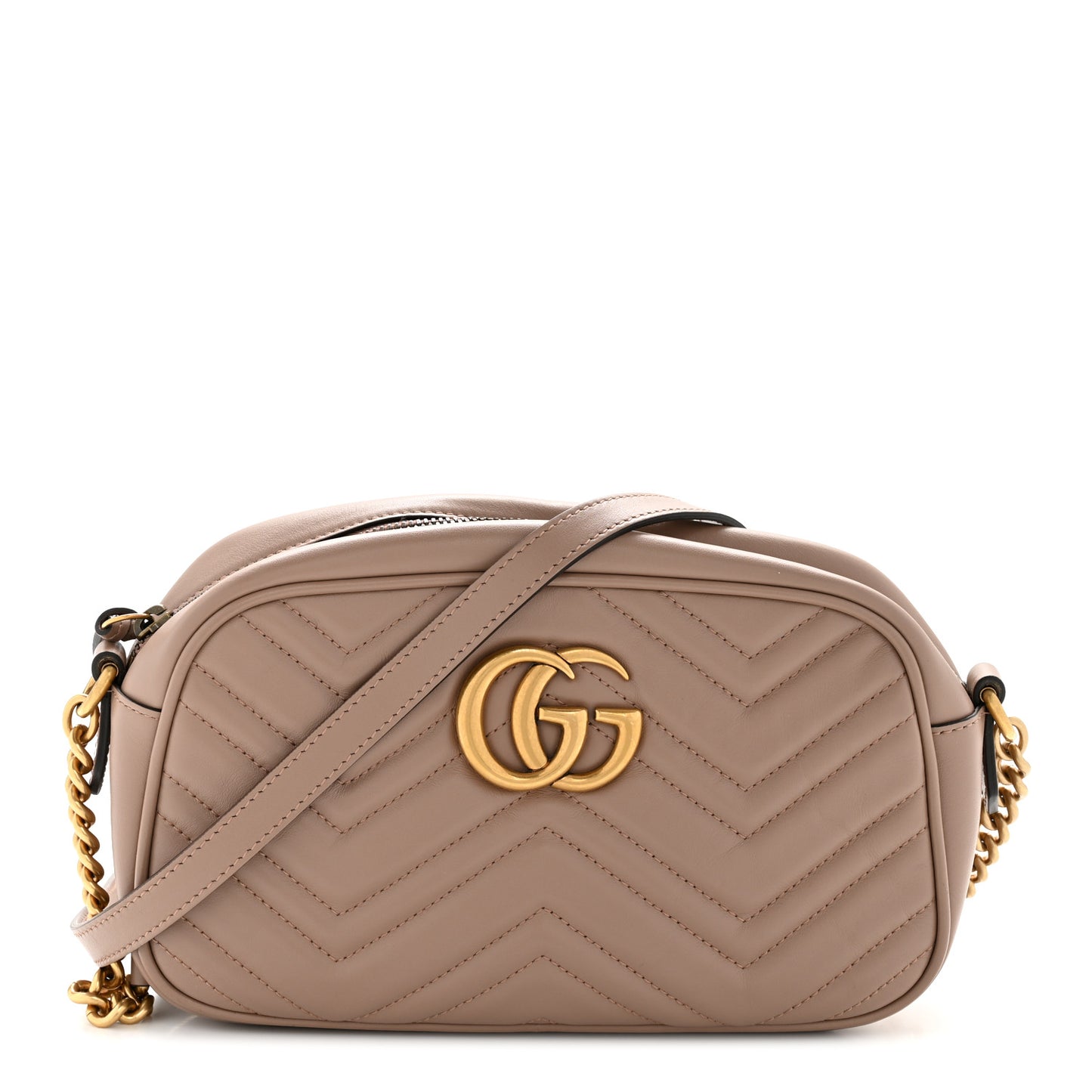 Calfskin Matelasse Small GG Marmont Chain Shoulder Bag Porcelain Rose