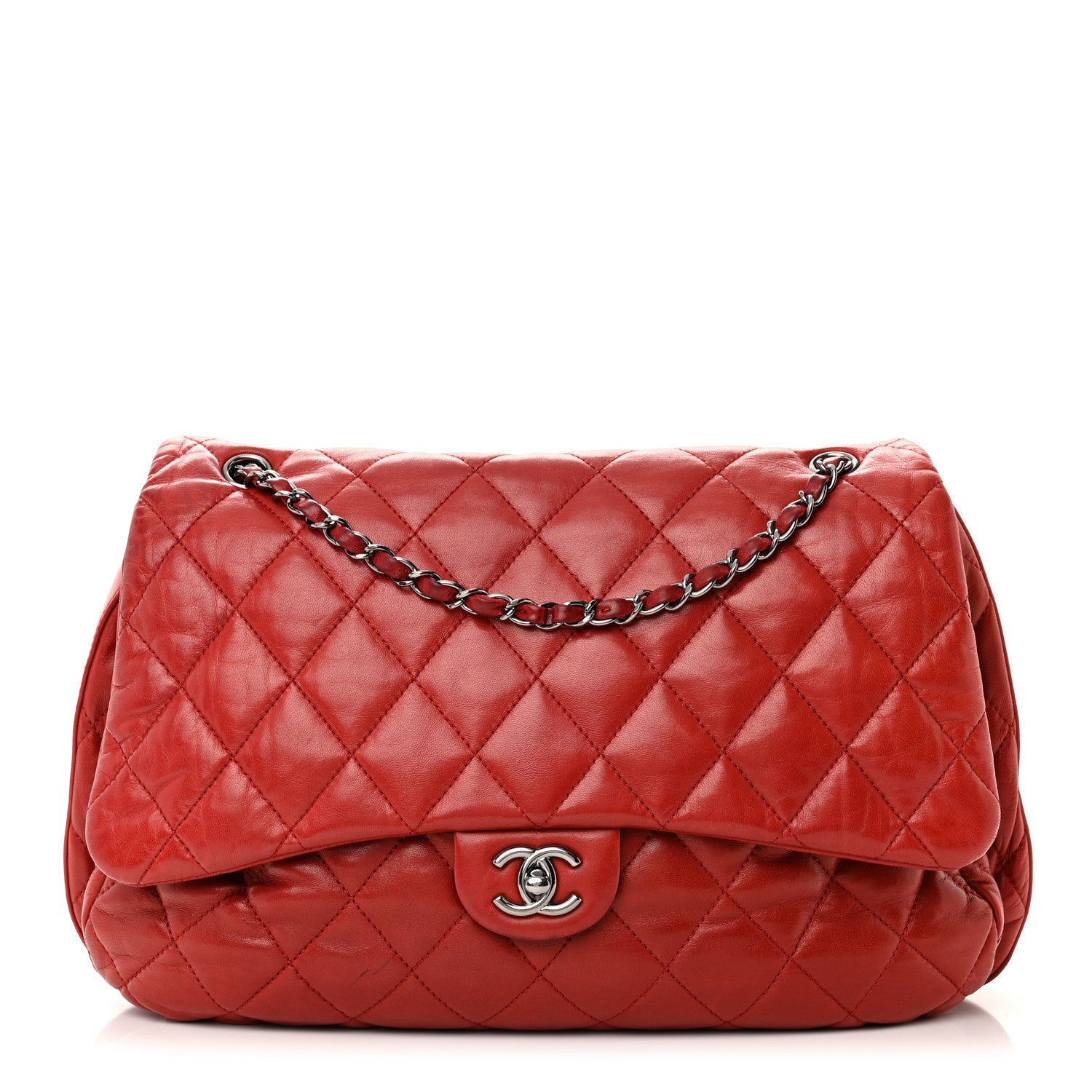 Chanel Lambskin Quilted Chanel 3 Maxi Flap Bag Red 1 of 15