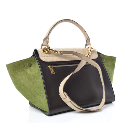 Celine Bullhide Calfskin Small Tri-Color Trapeze Almond 4 of 10