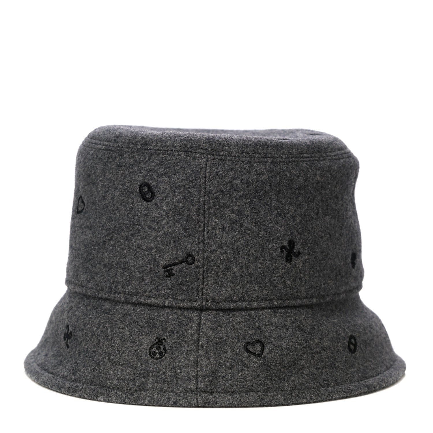 Hermes Cashmere Debbie Charms Bucket Hat 57 Charbon 3 of 5