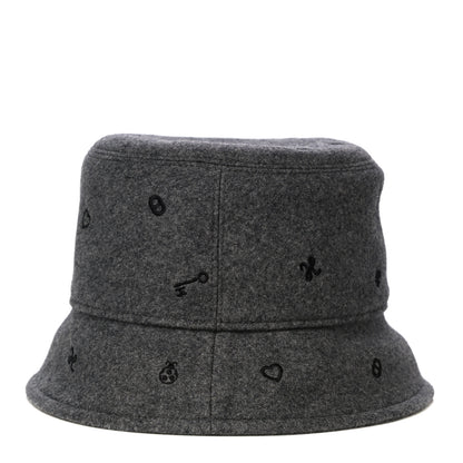 Hermes Cashmere Debbie Charms Bucket Hat 57 Charbon 3 of 5